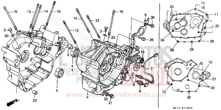 KURBELGEHAEUSE von Africa Twin 750 SPACE BLUE (PB136I) von 1991